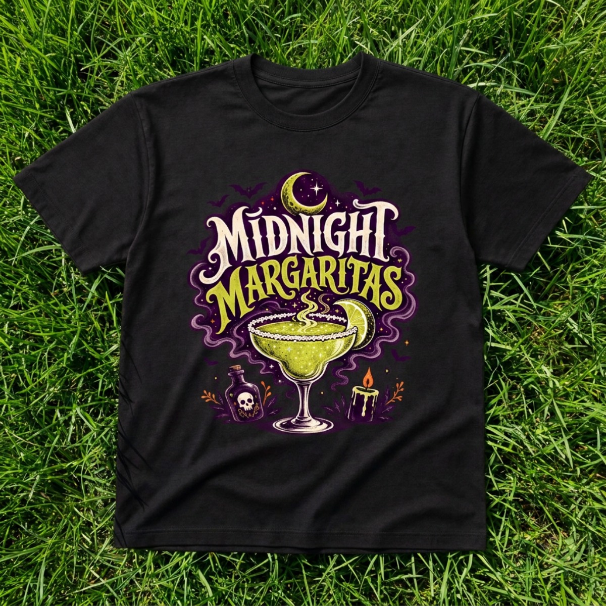 Midnight Margaritas Graphic Tee — Black